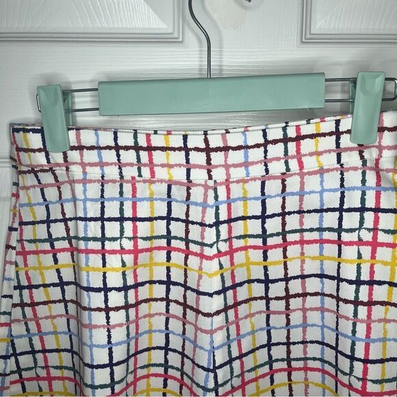 Modcloth High Waist Party Streamers Shorts Blue Pink Rainbow Plaid 6 Small NWT - Picture 7 of 13